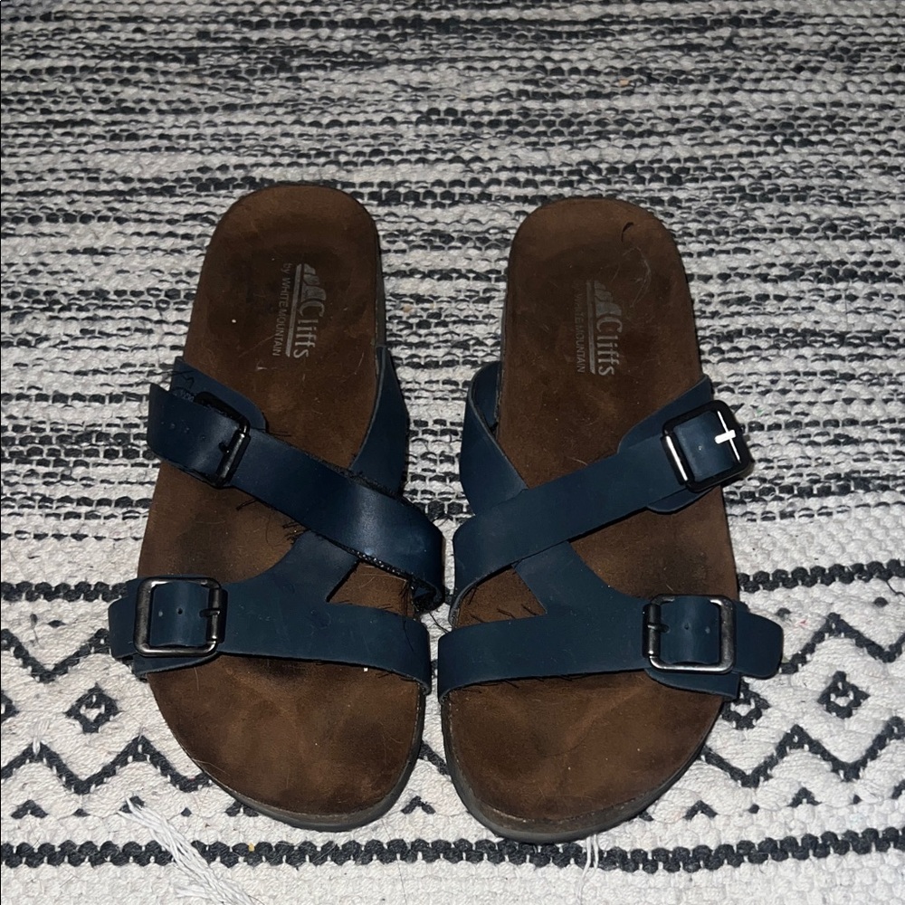 White Mountain Dark Blue Sandals